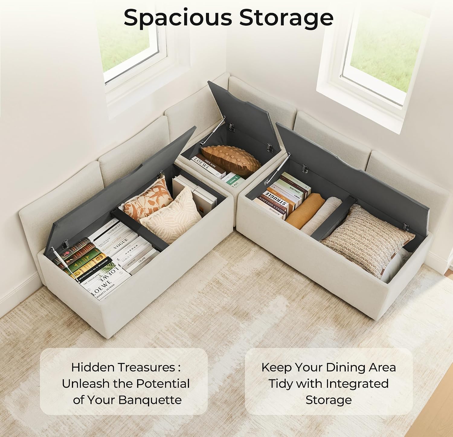 CHITA Breakfast Nook Bench with Storage,... 3 CHITA Breakfast Nook Bench with Storage,... - Image 3