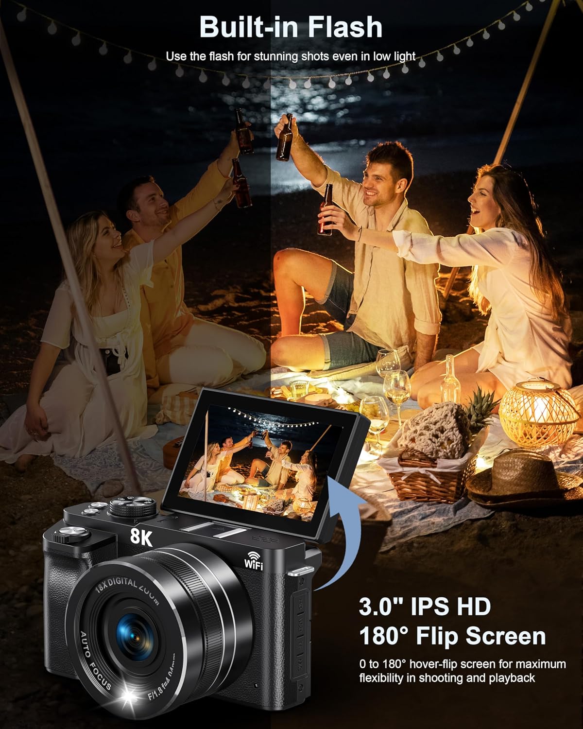 8K Digital Camera, 88MP WiFi Cameras for... 5 8K Digital Camera, 88MP WiFi Cameras for... - Image 5