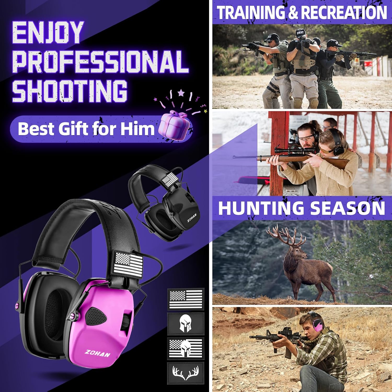 ZOHAN Electronic Shooting Earmuffs Built... 6 ZOHAN Electronic Shooting Earmuffs Built... - Image 6