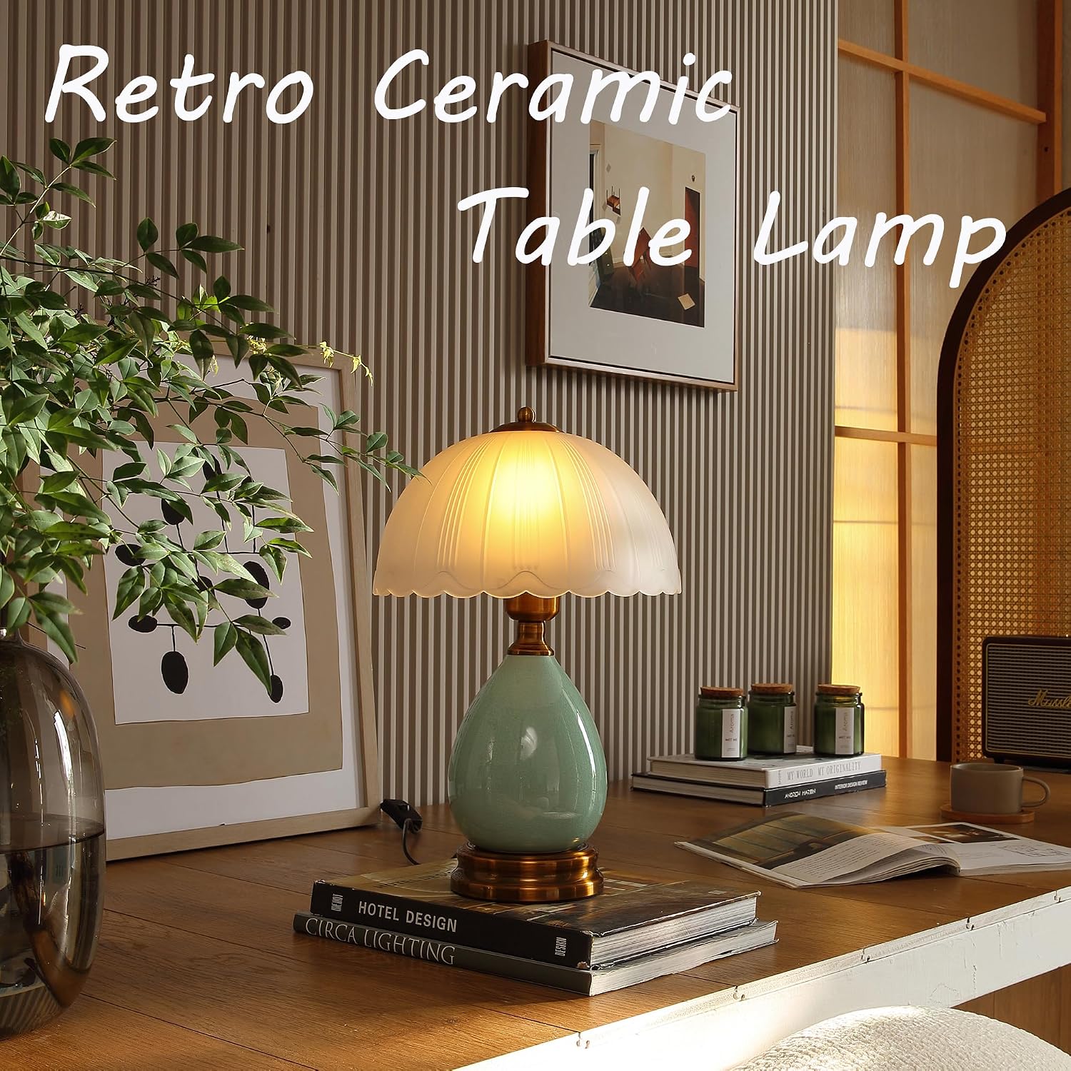 Glivpny 16" Vintage Ceramic Table Lamp f... 2 Glivpny 16" Vintage Ceramic Table Lamp f... - Image 2