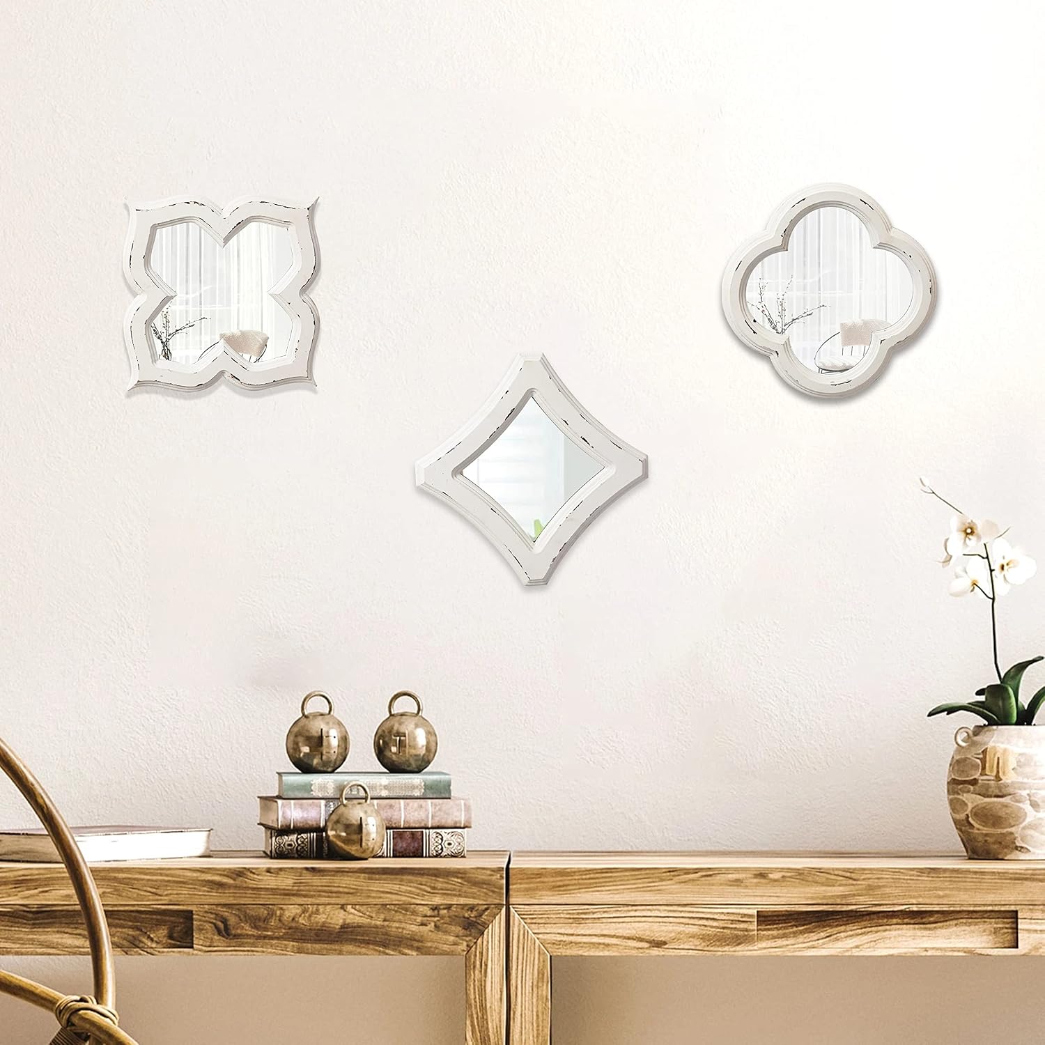 Vintage Small Scalloped Wall Mirror Deco... 5 Vintage Small Scalloped Wall Mirror Deco... - Image 5