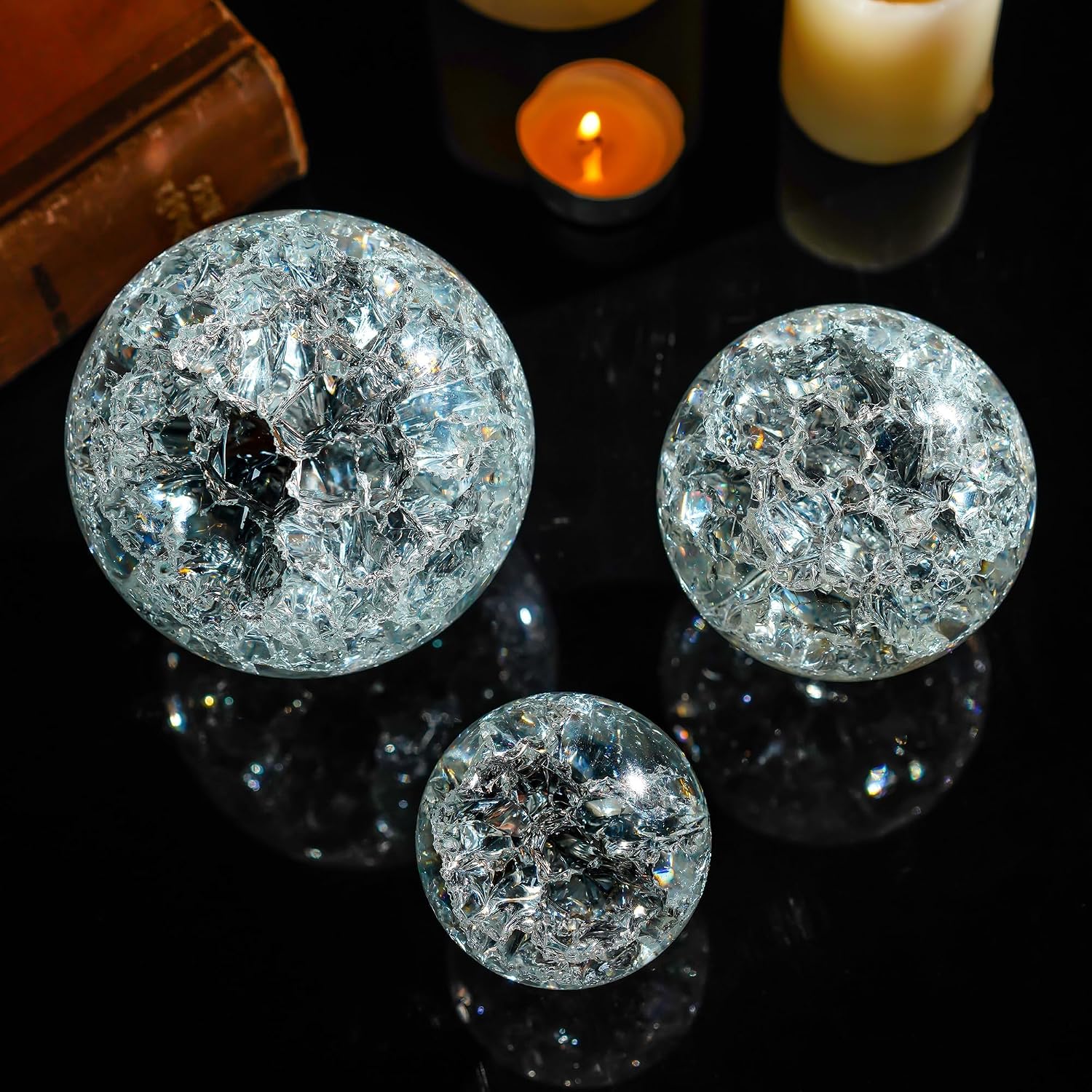 Crystal Ball Set of 3 K9 Glass Decorativ... 8 Crystal Ball Set of 3 K9 Glass Decorativ... - Image 8