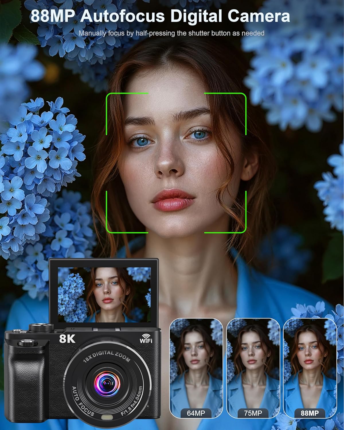 8K Digital Camera, 88MP WiFi Cameras for... 3 8K Digital Camera, 88MP WiFi Cameras for... - Image 3