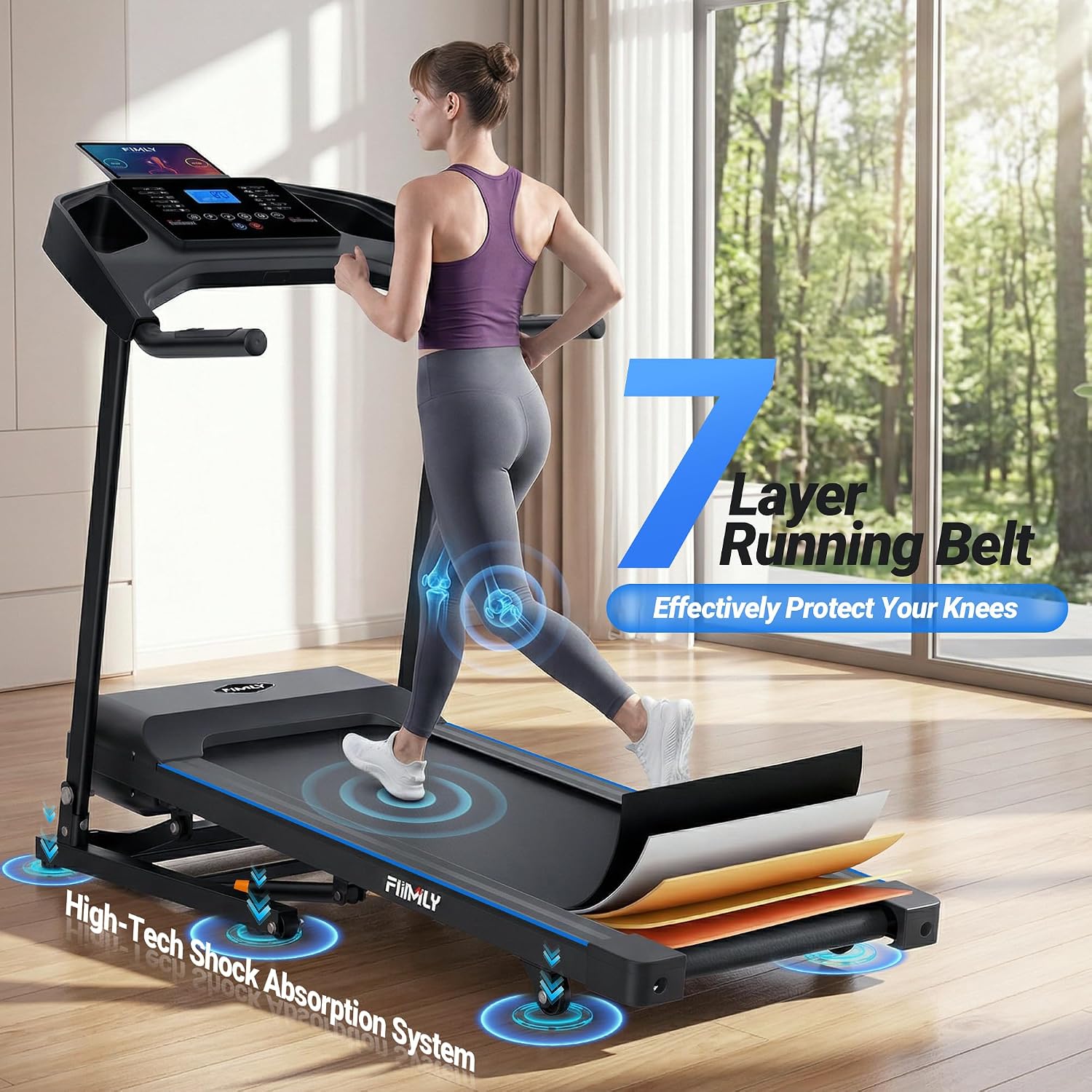 Treadmill with Auto Incline 0-20%, 4.5HP... 4 Treadmill with Auto Incline 0-20%, 4.5HP... - Image 4